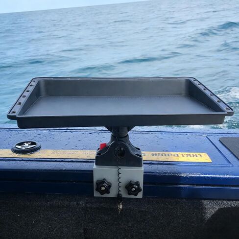 Boat Cutting Board Bait Table with Aluminum Boat Track Bracket Base fo Versatrack System/Track Boat Accessories Fishing Tackle Organizer with Mounting Hardware in Kuwait
