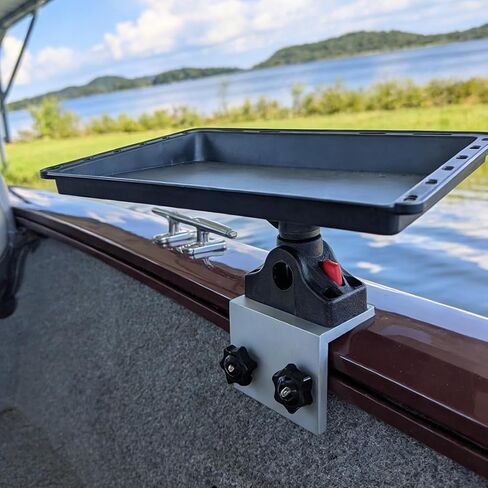 Boat Cutting Board Bait Table with Aluminum Boat Track Bracket Base fo Versatrack System/Track Boat Accessories Fishing Tackle Organizer with Mounting Hardware in Kuwait