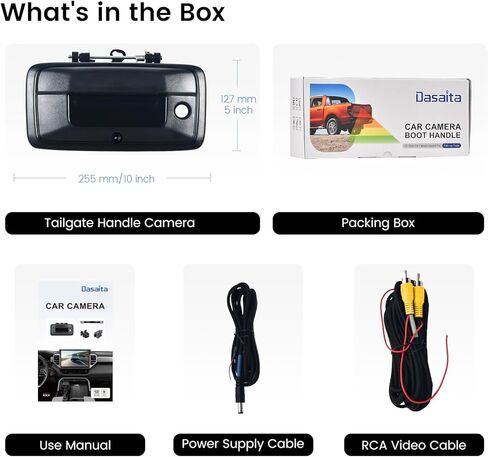 Dasaita Tailgate Handle Reverse Camera for Chevrolet Silverado GMC Sierra 2014 2015, Only Fit 1080P Navigation, Real AHD 1080P Rear View Camera Backup Camera with Wiring Harness, 170° Wide Angle in Kuwait