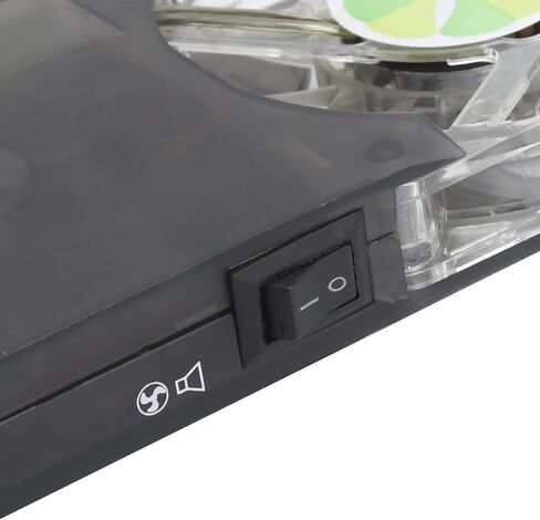 Laptop Cooler Pad Dual Fan Light Emitting Notebook Cooling Stand DR - 2009A, Foldable Laptop Cooler with Built in Stereo Speaker for 13 to 17 Inch Laptops, Blue LED Fans and ABS in Kuwait