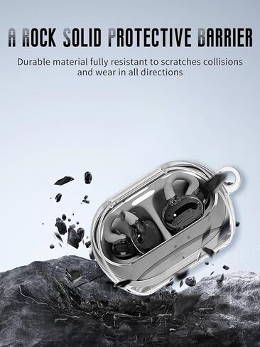حافظة شفافة لسماعات الأذن JBL SoundGear Clips، غطاء حماية مرن مقاوم للصدمات من مادة TPU مع حلقة تسلق وحبل (شفاف) in Kuwait