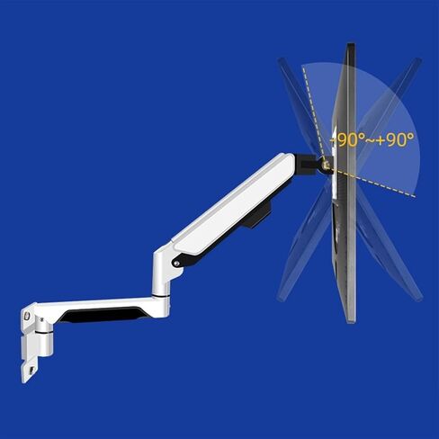 Monitor Arms 10-32 Inch Screens Within 19.8 Lbs, Single Monitor Wall Mount Full Motion Gas Spring Arm with, White Desk Accessories in Kuwait