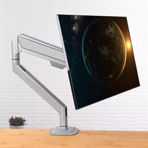 Single Monitor Arm Gas Spring Adjustable Aluminum Desk Mount Up to 32" and 19.8 Lbs Monitor Stand with C Clamp and Grommet Base in Kuwait
