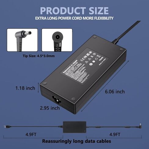 20V 12A 240W Laptop Charger for MSI Katana 15 17 B13V B13VFK B13VGK B12V B12VGK B12VFK B12VEK Crosshair 15 16 17 Katana GF76 Stealth 14 Studio GS66 GF66 GF76 GL66 GL76-4.5 * 3.0MM in Kuwait