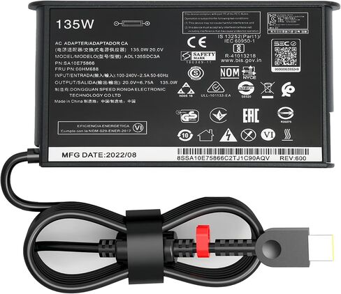 شاحن USB C 135 وات 100 وات لجهاز Lenovo ThinkPad P14s P16s T16 Z16 Gen 1 2 3 4 5، ThinkBook 13x 14 14p 16 G2 G3 G4+ G6 G7 ACH IAP ARA ARH ABP ADL135YSDC3A محول التيار المتردد in Kuwait