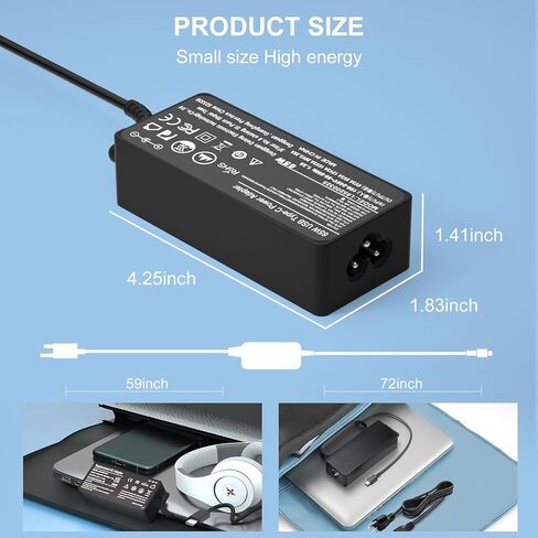 شاحن سريع 65 وات USB C PD متوافق مع أجهزة الكمبيوتر المحمولة LG Gram 14 15 16 17 طراز 14Z90P 14Z90R 14Z90Q 15Z90P 15Z90Q 15Z90R 16Z90P 16Z90Q 16T90P 17Z95P 17Z90R 17Z90S تيار متردد مطور سلك المحول in Kuwait