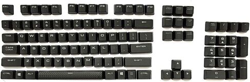 أغطية مفاتيح بإضاءة خلفية من BestParts بديلة لـ Corsair k70 LUX RGB Rapidfire K65 K95 لوحة مفاتيح ميكانيكية للألعاب 104 مفاتيح ABS/PBT أسود أبيض (أسود ABS) in Kuwait