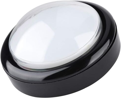 SUNGOOYUE 100MM LED Light Lamp, Big Round Game, Acrylic Shell Video Game Push Buttons with Wear and Beautiful Design, Classic Sound Effect Reproduction (White) in Kuwait