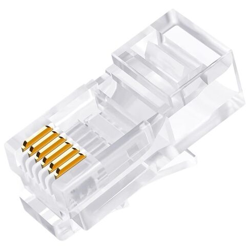RJ12 6P6C Long Body Unshielded Telephone Crystal Head Rj11 6 Core Line Modular Plug Connector in Kuwait