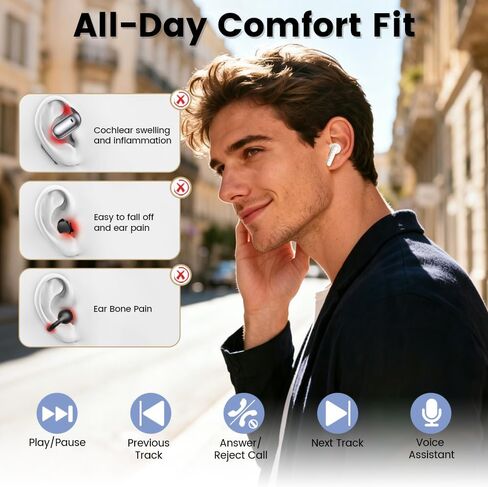 Wireless Earbuds with Touch Screen, Bluetooth 5.4 Headphones, ANC Noise Cancelling, 60H HiFi Stereo Bluetooth Ear Buds with 5 EQ Modes, IPX7 Earphones for Sports/Workout/Gym (Beige) in Kuwait