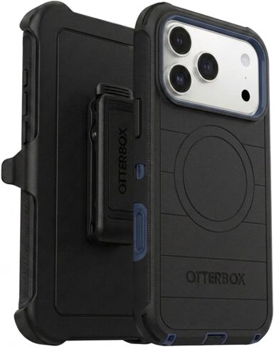 OtterBox iPhone 17 Pro Max (فقط) - حافظة سلسلة Defender - أسود - تتضمن مسند مشبك الحافظة - أزرار كبس على MagSafe - قوية - متينة ومتينة in Kuwait