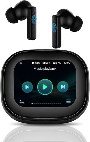 Wireless Earbuds with Touch Screen, Bluetooth 5.4 Headphones, ANC Noise Cancelling, 60H HiFi Stereo Bluetooth Ear Buds with 5 EQ Modes, IPX7 Earphones for Sports/Workout/Gym (Beige) in Kuwait