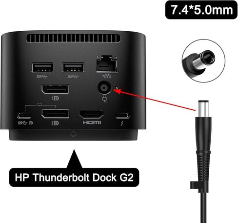 شاحن 120 واط متوافق مع قاعدة HP Thunderbolt G4 120 واط 4J0A2AA HSN-IX01 L56786-003 L57117-001 TPN-DA19 موصل 7.4 * 5.0 ملم in Kuwait