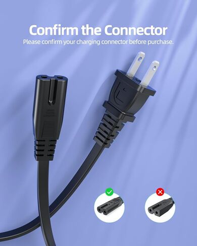 2 Prong Replacement Power Cord Fit for iRobot Roomba Vacuums Home Base Charging Dock 600 800 900 Series, 675 690 960 614 650 890 880 i Series and More Charger Cable in Kuwait