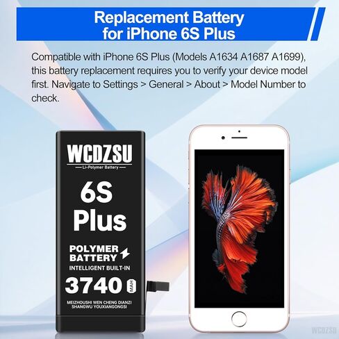 بطارية بديلة لهاتف iPhone 6S Plus بقدرة 3740 مللي أمبير في الساعة بطارية ليثيوم بوليمر جديدة ذات سعة عالية 0 دورة لهاتف iPhone 6S Plus مع مجموعة أدوات الإصلاح الكاملة موديل A1634 A1687 A1699 in Kuwait