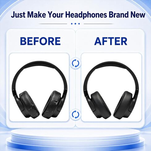 وسائد أذن بديلة لسماعات JBL Tune 700BT، 710BT، 720BT، 750BTNC، 760NC، 770NC، وسائد سميكة للغاية، غطاء أكواب الأذن، سماعة رأس من الجلد الناعم وإسفنج الذاكرة - أبيض in Kuwait