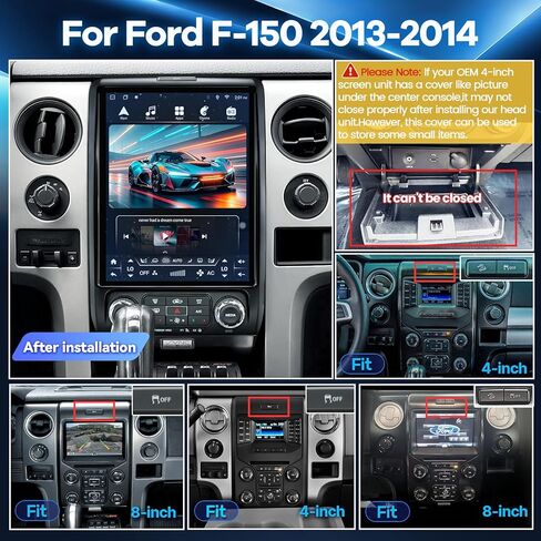 12.1 Inch 8Core for Ford F150 Radio 2013 2014, 8Core Android 13 T-Style Screen F-150 Head Unit with Carplay Android Auto GPS 5G WiFi FM/AM 48EQ 1080P Backup Camera Type-C Fast Charging 4+64G in Kuwait