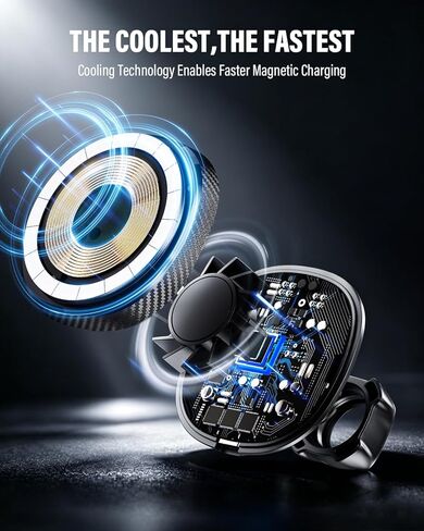 OQTIQ Magnetic Wireless Car Charger for MagSafe, Qi2 15W Fast Charging Magnetic Phone Holder, Car Mount with Heavy-Duty 1"(25mm) Ball,Compatible with RAM Mounts Double Socket Arm in Kuwait