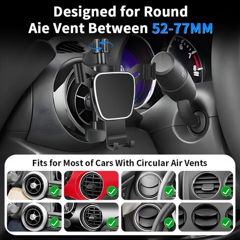 حامل هاتف السيارة لسيارة Mazda MX-5 Miata 1999-2025، Mazda 6 2003-2013، Mazda 3 2004-2013، CX-7 2007-2012، حامل ملاحة داخلي للهاتف المحمول بفتحة تهوية دائرية in Kuwait