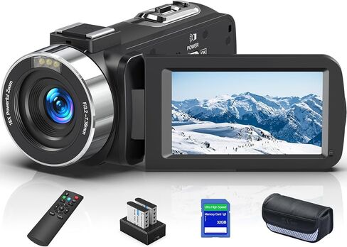 8K Video Camera Camcorder 64MP YouTube Vlogging Cameras IR Night Vision WiFi Webcam Camcorders with 18X Digital Zoom 3.0"Touch Screen Stabilizer, Mic, 64G SD Card, Remote Control in Kuwait