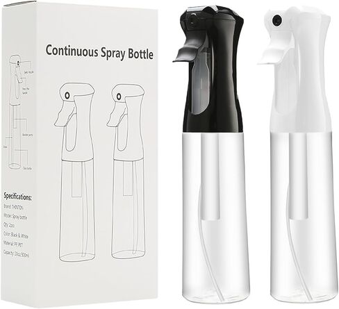 Mist Spray Bottle for Hair (10oz/300ml) - 2 Pcs Continuous Spray Bottle for Salons Cleaning Plants Gardening in Saudi Arabia