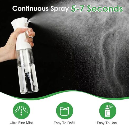Mist Spray Bottle for Hair (10oz/300ml) - 2 Pcs Continuous Spray Bottle for Salons Cleaning Plants Gardening in Saudi Arabia