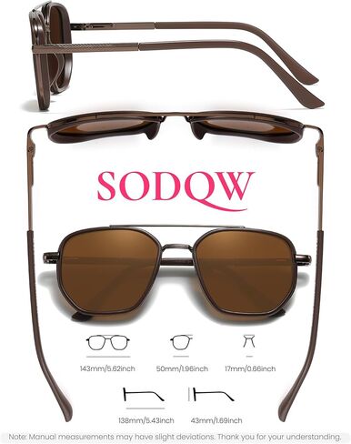 SODQW 2 Pack Tangle Free Aviator Sunglasses for Women Square Frame Sun Glasses for Driving &Traveling UV Protection in Saudi Arabia