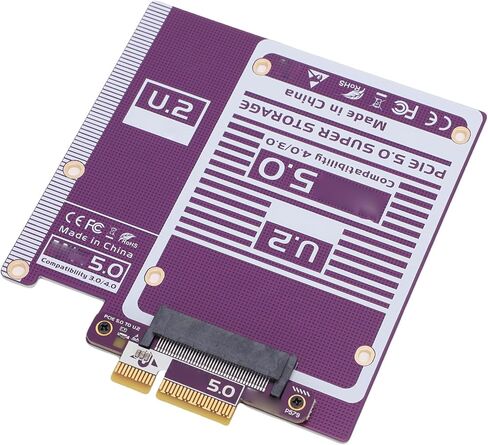 بطاقة محول Pomya PCIe 5.0 X4 إلى U.2/U.3، بطاقة توسيع SFF-8639 NVMe SSD بسرعة 128 جيجابت في الثانية، متوافقة مع فتحات PCIe 4.0/3.0/2.0، وتتضمن دعامة للكمبيوتر الشخصي in Kuwait