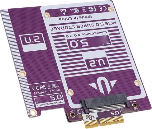 بطاقة محول Pomya PCIe 5.0 X4 إلى U.2/U.3، بطاقة توسيع SFF-8639 NVMe SSD بسرعة 128 جيجابت في الثانية، متوافقة مع فتحات PCIe 4.0/3.0/2.0، وتتضمن دعامة للكمبيوتر الشخصي in Kuwait