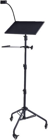 Asixxsix Laptop Projector Tripod Stand, 2 Shelves Mobile Laptop Cart 28-51.2 Inch Adjustable Height Portable Tablet Tripod Stand with Swivel Casters and Phone Holder for Home Office Studio in Kuwait