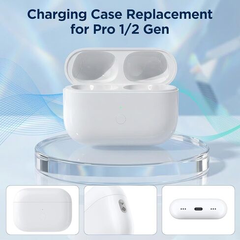 Wireless Charging Case Compatible for AirPods Pro 1st & 2nd Gen | Replacement Case with USB-C Port, Bluetooth Pairing Sync Button, Fast Charging, Compact Design in Kuwait