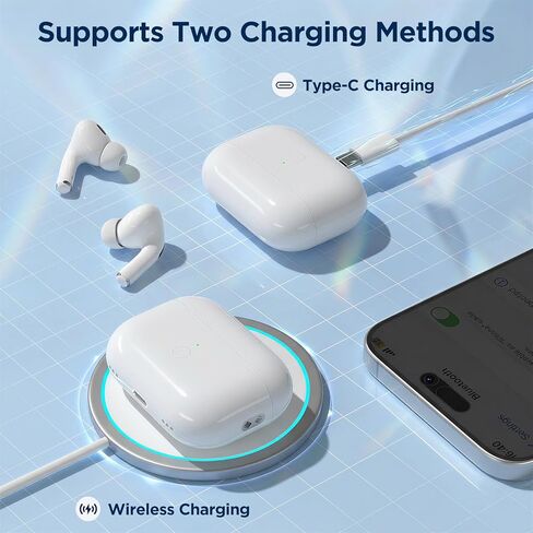 Wireless Charging Case Compatible for AirPods Pro 1st & 2nd Gen | Replacement Case with USB-C Port, Bluetooth Pairing Sync Button, Fast Charging, Compact Design in Kuwait