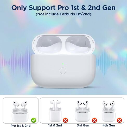 Wireless Charging Case Compatible for AirPods Pro 1st & 2nd Gen | Replacement Case with USB-C Port, Bluetooth Pairing Sync Button, Fast Charging, Compact Design in Kuwait