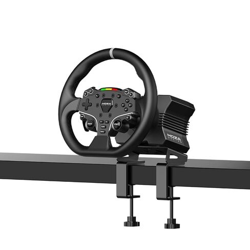 MOZA R5 Wheel and Pedals Kit Racing Simulator 5.5Nm Direct Drive Wheelbase,Unbeatable Rigid & Durable 11-Inch ES Racing Wheel SR-P Lite Dual Pedal and Desk Clamp All-in-One in Kuwait