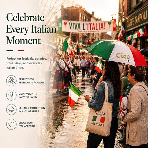 مظلة السفر الإيطالية Ciao القابلة للطي - من مجموعة منتجات الفخر الإيطالية في PSILoveItaly FBA in Kuwait