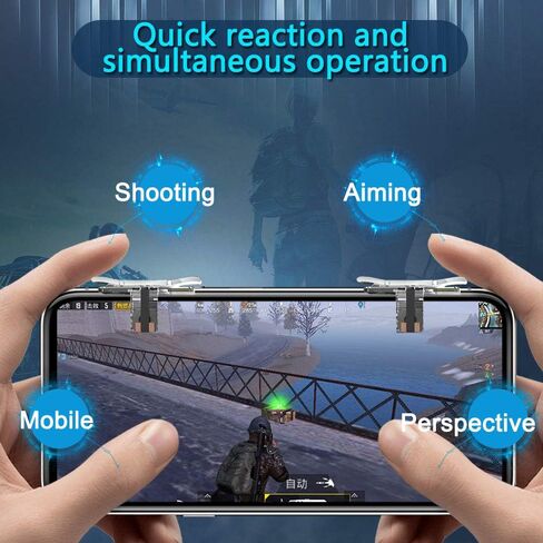 Mobile Game Controller (Metal Transparent), Sensitive Click Shoot and Aim Buttons L1R1 for PUBG/Knives Out/Rules of Survival, PUBG Mobile Game Joystick, Phone Game Controller (Crystal) in Kuwait