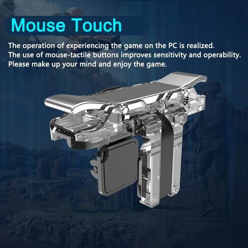 Mobile Game Controller (Metal Transparent), Sensitive Click Shoot and Aim Buttons L1R1 for PUBG/Knives Out/Rules of Survival, PUBG Mobile Game Joystick, Phone Game Controller (Crystal) in Kuwait