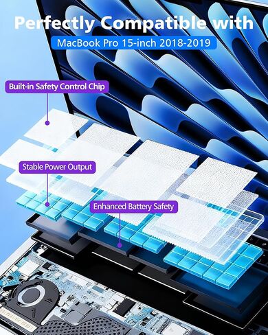 Laptop Battery A1953 Compatible with MacBook Pro A1990 15-inch 2018 2019 in Kuwait