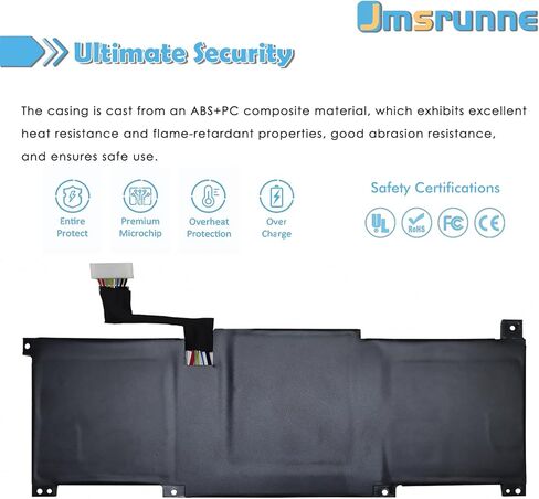 BTY-M491 52.4Wh Laptop Battery Replacement for MSI Modern 15 A10M A10M-028DE A10RB A10RAS A10RD A11M A11SB A4M A4MW Summit B15 A11M Stealth 15M 11.4V (White Connector 8 Wires) in Kuwait