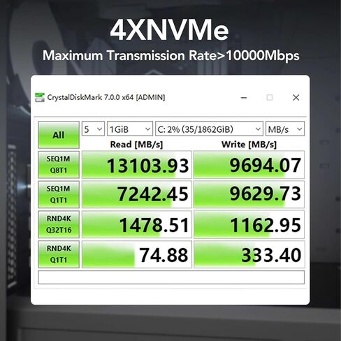 بطاقة محول Pomya NVMe PCIe 5.0، بطاقة توسيع PCIe X8 X16 إلى M.2 NVMe SSD مع دعم 2230 2242 2260 2280، لسطح مكتب 10 أجهزة كمبيوتر للألعاب in Kuwait