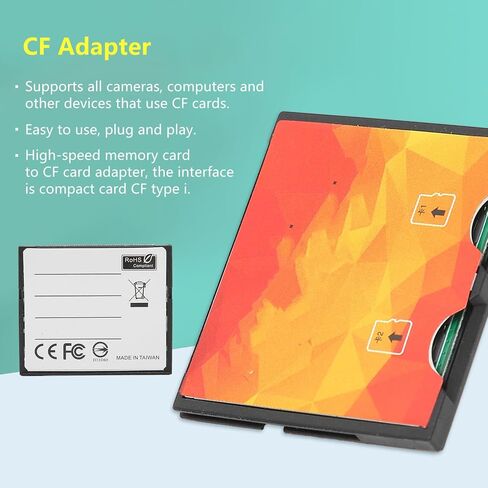 Pomya Micro Storage Card to CF Adapter, High Speed Camera Flash Card Adapter with Compact CF Type I Interface, for Fuji DSLR Cameras in Kuwait