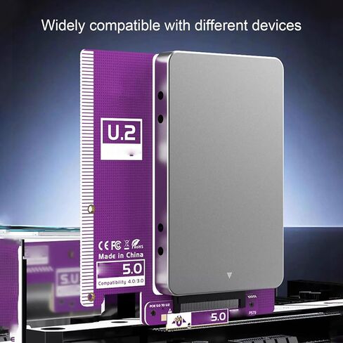 PCIE 5.0 X4 to U.2 Expansion Card, High Speed 128Gbps SFF8639 PCIE 5.0 X4 to U.3 Hard Disk Adapter Card with Bracket, Ideal for Window in Kuwait