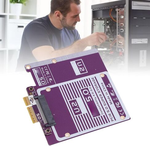 PCIE 5.0 X4 to U.2 Expansion Card, High Speed 128Gbps SFF8639 PCIE 5.0 X4 to U.3 Hard Disk Adapter Card with Bracket, Ideal for Window in Kuwait