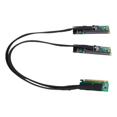 محول كابل موسع Pomya PCIe 4.0 X16 إلى SFF-8654 X2، موسع سبليت عالي الأداء بسرعة 256 جيجابت في الثانية مع التوصيل والتشغيل لتوسيع اللوحة الأم للكمبيوتر in Kuwait