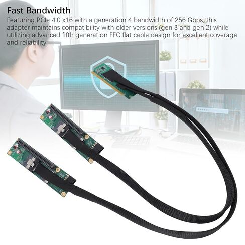 محول كابل موسع Pomya PCIe 4.0 X16 إلى SFF-8654 X2، موسع سبليت عالي الأداء بسرعة 256 جيجابت في الثانية مع التوصيل والتشغيل لتوسيع اللوحة الأم للكمبيوتر in Kuwait