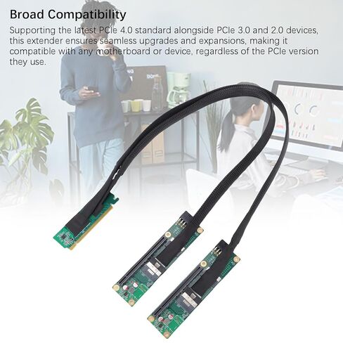 محول كابل موسع Pomya PCIe 4.0 X16 إلى SFF-8654 X2، موسع سبليت عالي الأداء بسرعة 256 جيجابت في الثانية مع التوصيل والتشغيل لتوسيع اللوحة الأم للكمبيوتر in Kuwait