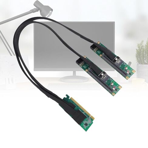 محول كابل موسع Pomya PCIe 4.0 X16 إلى SFF-8654 X2، موسع سبليت عالي الأداء بسرعة 256 جيجابت في الثانية مع التوصيل والتشغيل لتوسيع اللوحة الأم للكمبيوتر in Kuwait