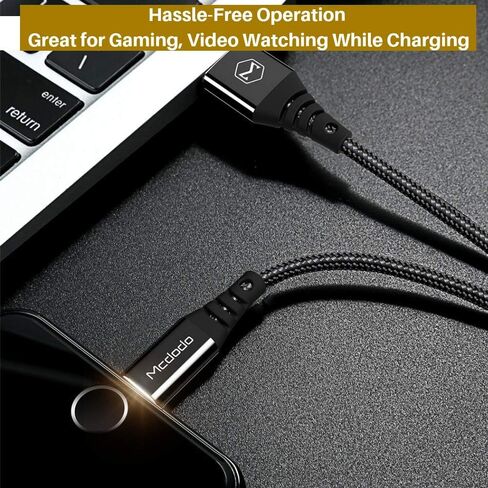 كابل شحن USB سلك بيانات مضفر من النايلون متوافق مع هاتف XS Max/8/8Plus 7/7Plus 6/6Plus 6s/6s Plus 5s/5c/5 Pad، 6FT أسود in Kuwait