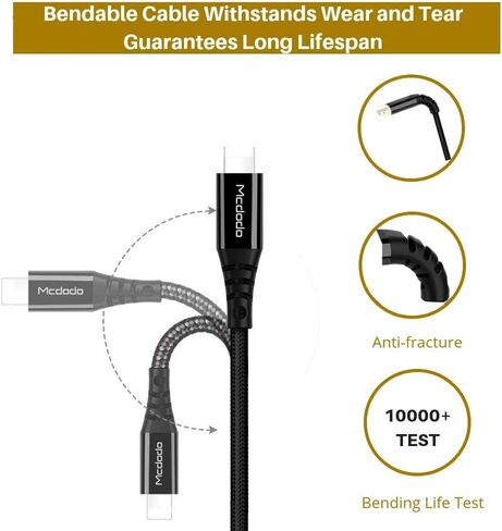 كابل شحن USB سلك بيانات مضفر من النايلون متوافق مع هاتف XS Max/8/8Plus 7/7Plus 6/6Plus 6s/6s Plus 5s/5c/5 Pad، 6FT أسود in Kuwait