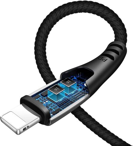 [النوع C إلى هاتف 11 Pro Max/11] سلك شحن سريع Mcdodo 18W PD من النايلون المضفر للمزامنة وشحن بيانات USB بطول 6 أقدام متوافق مع قائمة الهواتف الجديدة أدناه (أسود، 6 أقدام/1.8 متر) in Kuwait